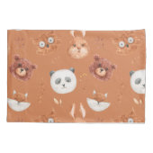 Housse D'oreillers Pillowcase Visages animaux Brown (Dos)