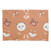 Housse D'oreillers Pillowcase Visages animaux Brown (devant)