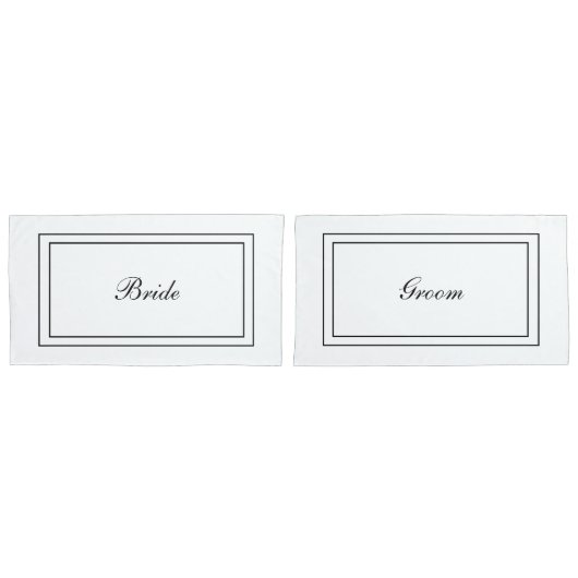 Housse D'oreillers Pillowcases de mariée et de mariée (devant-Set)