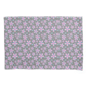 Housse D'oreillers Pillowcases florales géométriques roses et gris (devant-gauche)