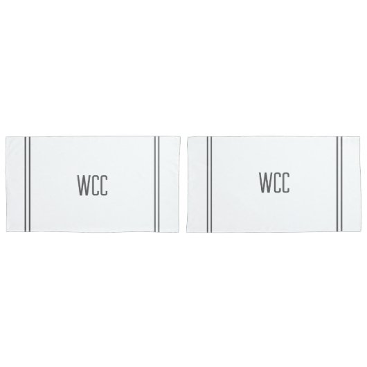 Housse D'oreillers Pillowcases monogrammes (devant-Set)