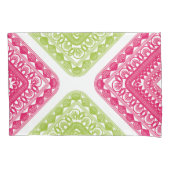 Housse D'oreillers Pilote géométrique rose et vert framboise (devant-gauche)