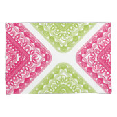 Housse D'oreillers Pilote géométrique rose et vert framboise (devant-Droit)