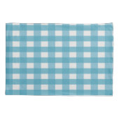 Housse D'oreillers Pilote Monogramme Plaid Buffalo Bleu (Dos)