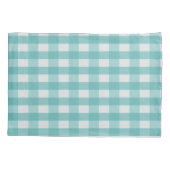 Housse D'oreillers Pilote Monogramme turquoise Buffalo Plaid (Dos)