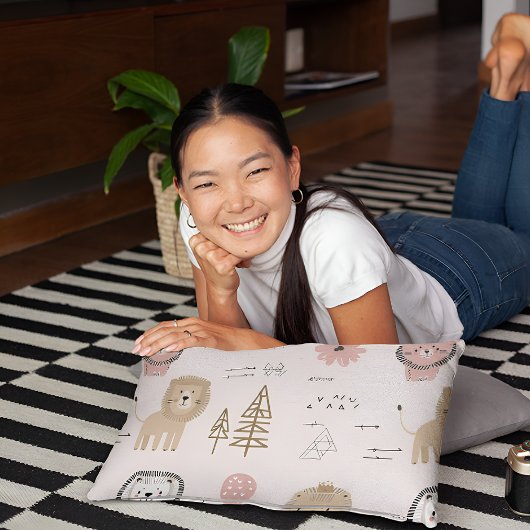 Housse D'oreillers Pilote Motif Lion géométrique