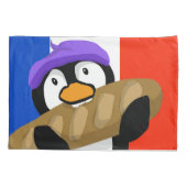 Housse D'oreillers Pingouin parisien avec Baguette (Dos)