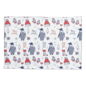 Housse D'oreillers Pingouins de Noël mignons Casquette Gants Motif (Dos)