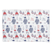 Housse D'oreillers Pingouins de Noël mignons Casquette Gants Motif (devant)
