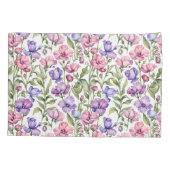 Housse D'oreillers Pink and Violet Sweet Peas (Dos)