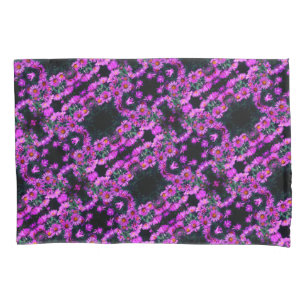 Housse D'oreillers Pink Autumn Aster Flowers Abstrait Art Motif