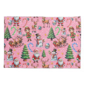 Housse D'oreillers Pink Background Christmas Decorative Pattern (Dos)