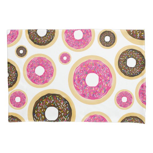 Housse D'oreillers Pink & Brown Sprinkt Donuts Moderne Amusant mignon (devant)