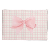 Housse D'oreillers Pink Cute Swete Plaid Girly Bow Nursery (Dos)