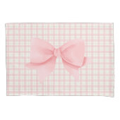 Housse D'oreillers Pink Cute Swete Plaid Girly Bow Nursery (devant)