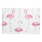Housse D'oreillers Pink Flamingos Grey Polka Dots (Dos)