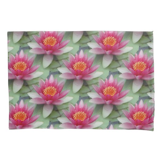 Housse D'oreillers Pink Lotus Water Lily Pilcase (devant)
