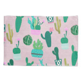Housse D'oreillers Pink Rustique Sud-Ouest Cactus Plantes (Dos)