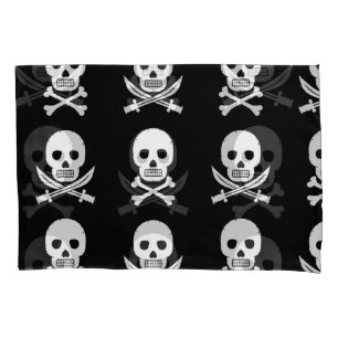 Housse D'oreillers Pirate Skuls Crossbones Motif sans couture