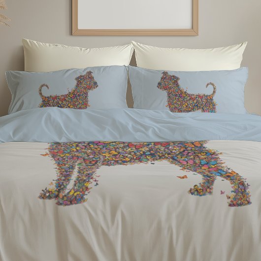 Housse D'oreillers Pitbull Butterfly Silhouette Reversible Bully Dog