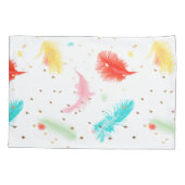 Housse D'oreillers PixDezines Aquarelle plumes/do-it-yourself arrière (Dos-gauche)