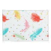 Housse D'oreillers PixDezines Aquarelle plumes/do-it-yourself arrière (Dos-Droit)