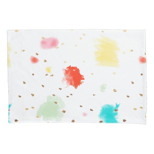 Housse D'oreillers PixDezines Aquarelle plumes/do-it-yourself arrière (devant-gauche)