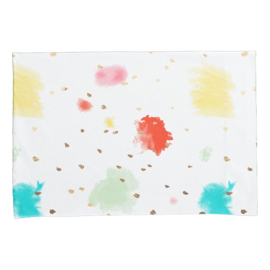 Housse D'oreillers PixDezines Aquarelle plumes/do-it-yourself arrière (devant-Droit)