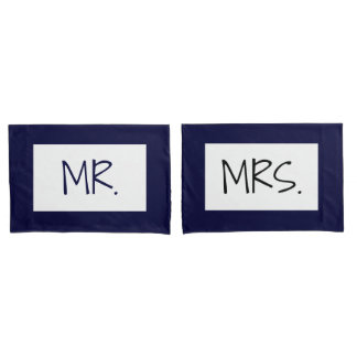 Housse D'oreillers PixDezines do-it-yourself Couleur+Texte/Mr/Mrs.