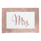 Housse D'oreillers PixDezines Faux Rose Gold/Mr/Mrs. (devant-Droit)