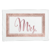 Housse D'oreillers PixDezines Faux Rose Gold/Mr/Mrs. (devant-Droit)