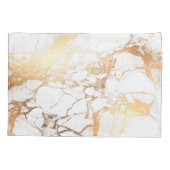 Housse D'oreillers PixDezines MARBRE BLANC+FAUX OR VEINS (Dos-gauche)