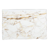 Housse D'oreillers PixDezines MARBRE BLANC+FAUX OR VEINS (devant-Droit)