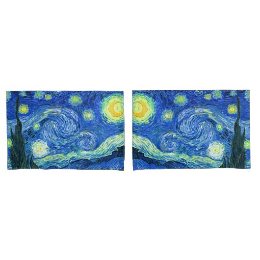 Housse D'oreillers PixDezines Van Gogh Starry Nuit / St. Remy (devant-Set)