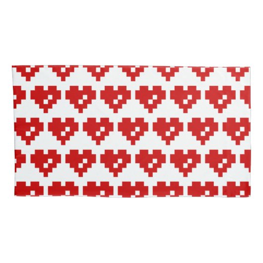 Housse D'oreillers Pixel Coeur 8 bits Amour (Dos-Droit)