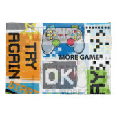 Housse D'oreillers Pixel de jeu de typographie : arrière - plan joueu (Dos)