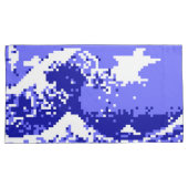 Housse D'oreillers Pixel Tsunami bleu 8 bits Pixel Art (devant-Droit)