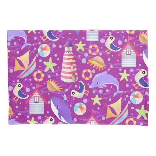 Housse D'oreillers Plage amusante Magenta (devant)