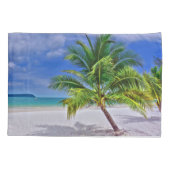 Housse D'oreillers Plage de l'île tropicale de Palm Tree (Dos)