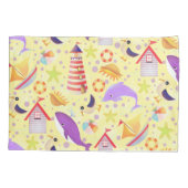 Housse D'oreillers Plage jaune amusante  (Dos)