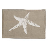 Housse D'oreillers Plage Rustique Poisson blanc et Faux Burlap (Dos-gauche)
