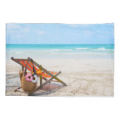 Housse D'oreillers Plages tropicales | Chaise de plage sur sable (Dos)