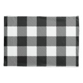 Housse D'oreillers Plaid blanc noir de Buffalo avec le sergé (Dos)