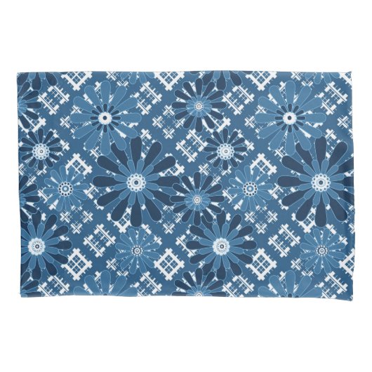 Housse D'oreillers Plaid checkered moderne abstrait sans couture bl (devant)
