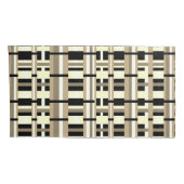 Housse D'oreillers Plaid en Taupe, Tan, noir, blanc (Dos-Droit)