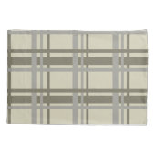 Housse D'oreillers Plaid gris et crème (Dos)
