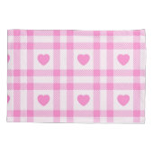 Housse D'oreillers Plaid Modern Pink Heart Collection (Dos)