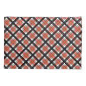 Housse D'oreillers Plaid noir et orange (Dos)