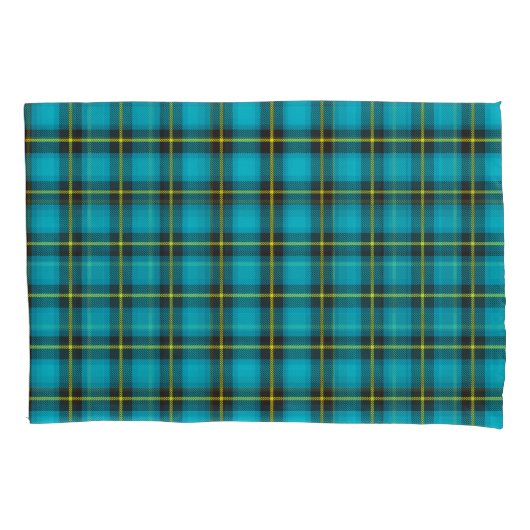 Housse D'oreillers Plaid Tartan bleu noir Jaune Motif tendance (devant)