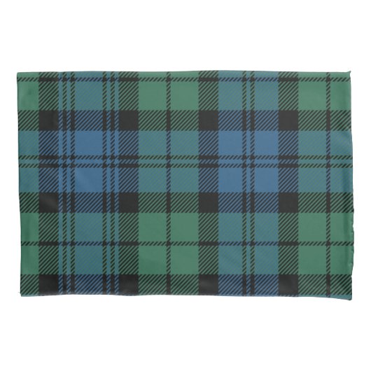 Housse D'oreillers Plaid Tartan Vert Bleu Motif Nouveau Accueil (devant-gauche)